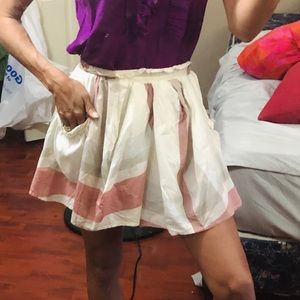 COPY - Ruehl Anthro full mini skirt w/pockets | subtle stripes M